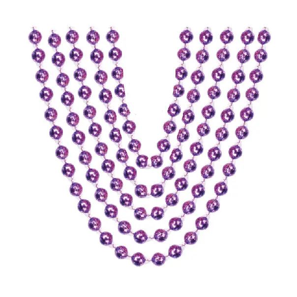 5 32" (6MM) METALLIC NECKLACES-PURPLE