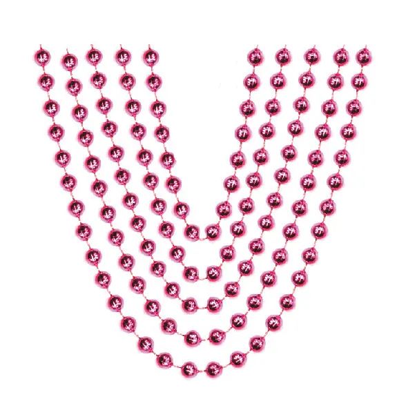 5 32" (6MM) METALLIC NECKLACES-MAGENTA
