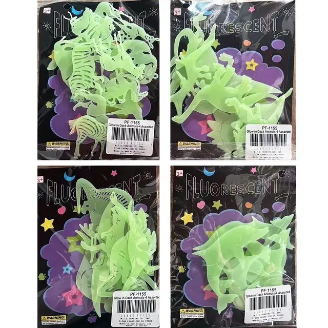 GLOW IN THE DARK ANIMALS 4 ASSORTED
