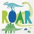 LUNCHEON NAPKIN BLUE GREEN DINOS