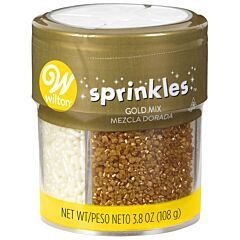 SUGAR SPRINKLES 3.8 OZ - WHITE GOLD MIX