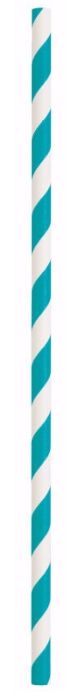TEAL PAPER STRAW 10CT