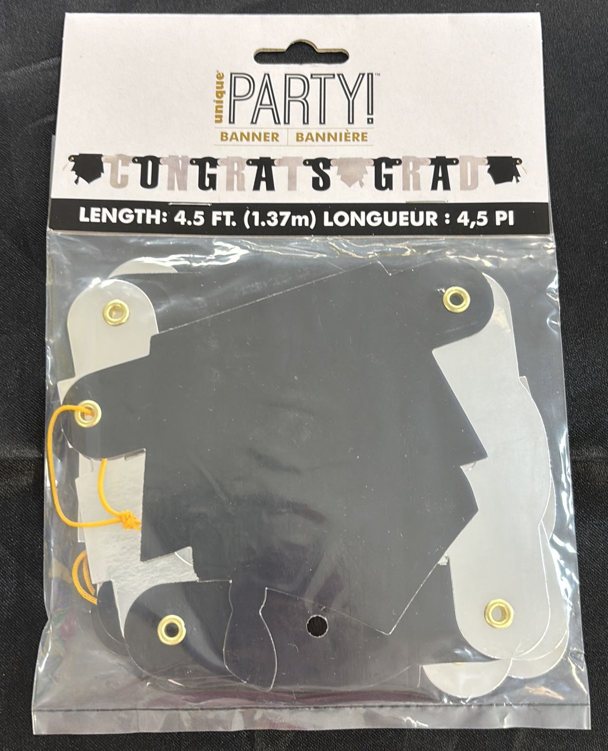 GRADUATION BANNER SILVER N GOLD