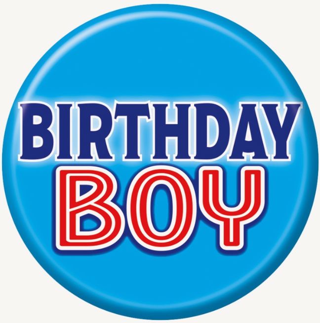 BIRTHDAY BOY BUTTON 3"