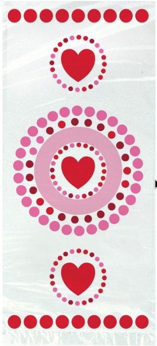 RADIANT HEARTS CELLOPHANE BAGS  20CT