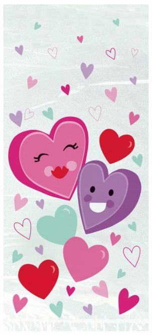 SMILING HRT CELLOPHANE BAGS  5"X11"  20CT