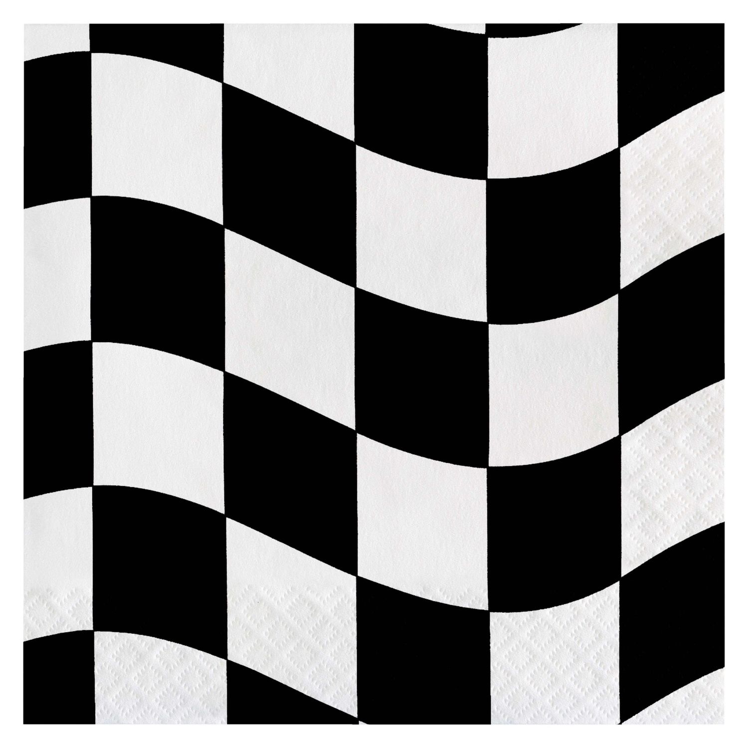 LUNCHEON NAPKIN BLACK/WHITE CHECKS 16CT