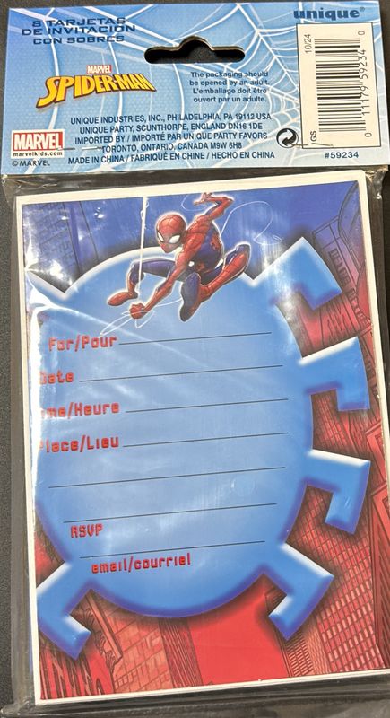 Spiderman Invitation