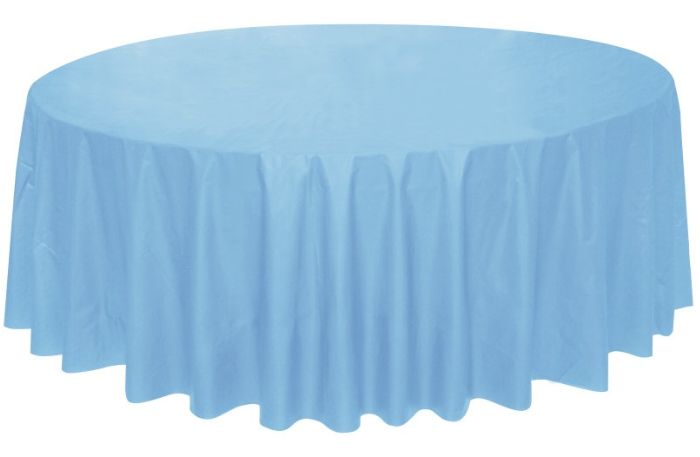POWDER BLUE ROUND TABLE COVER