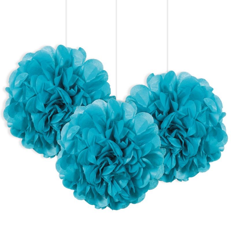 Teal Mini Puff Tissue Decoration