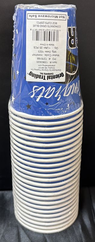 Grad Blue Paper Cups
