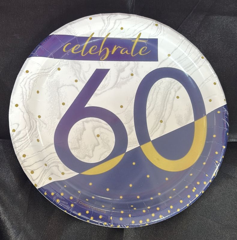 Navy &amp; Gold Milestone 60 Plate