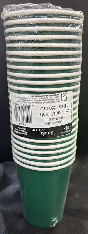 Hunter Green Paper Cups