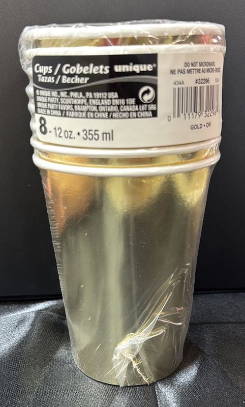 Gold Paper Cups 14.5Oz 8Ct