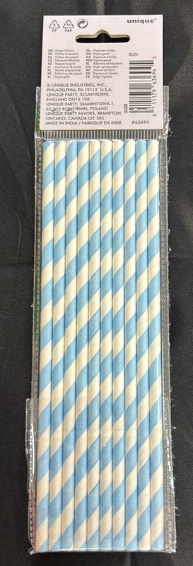 Powder Blue Paper Straw