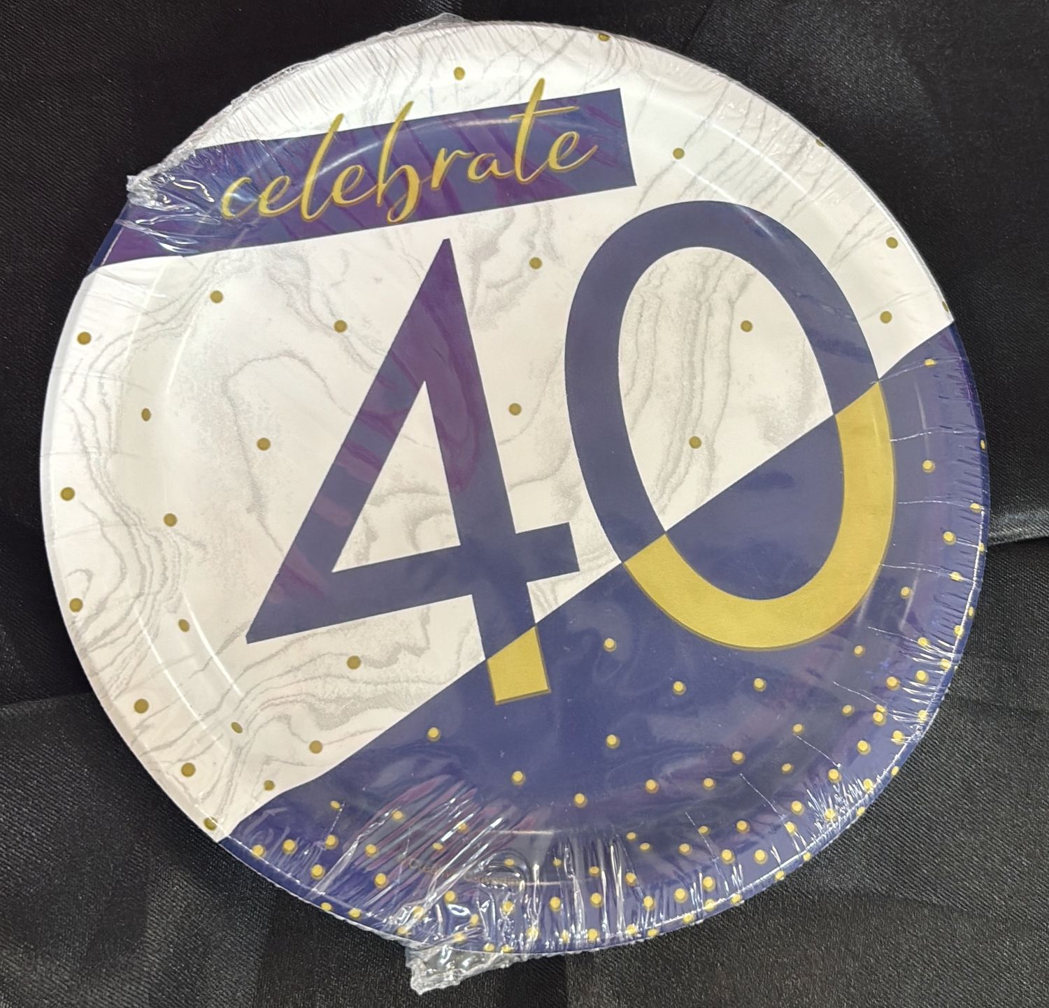 NAVY &amp; GOLD MILESTONE 40 PLATE