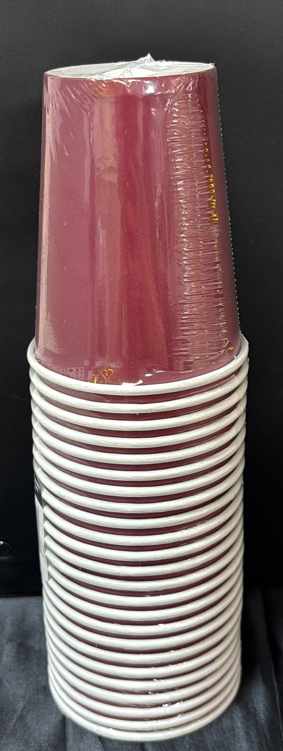 BURGUNDY PAPER CUPS