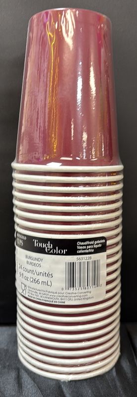 Burgundy Paper Cups