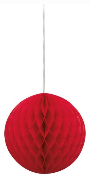RED HONEYCOMB BALL 8"