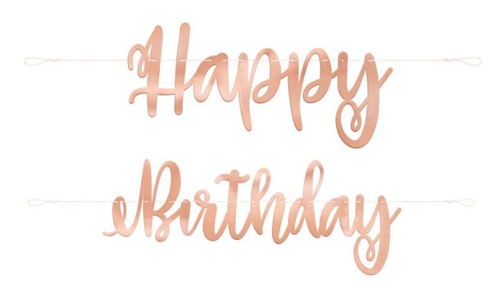 7FT ROSE GOLD BANNER HAPPY BIRTHDAY