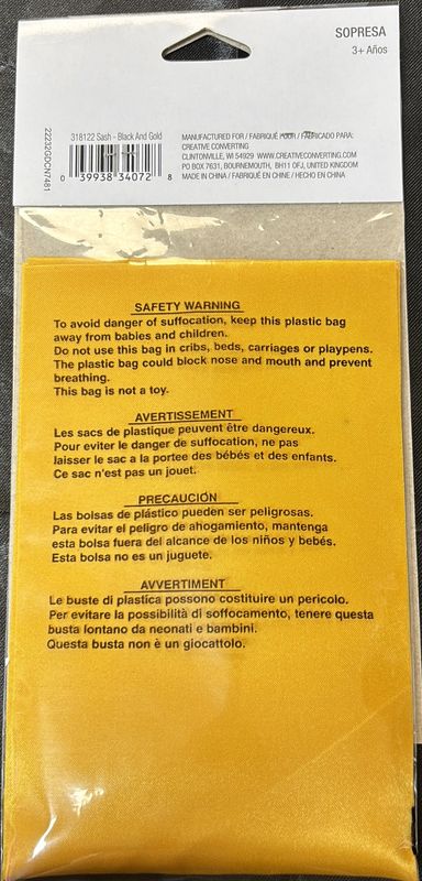 Sash Black &amp; Gold