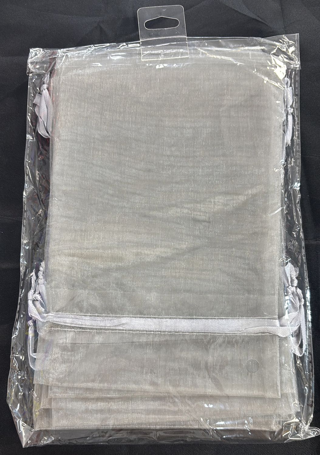 SILVER ORGANZA DRAWSTRING BAGS 10CT 6x9
