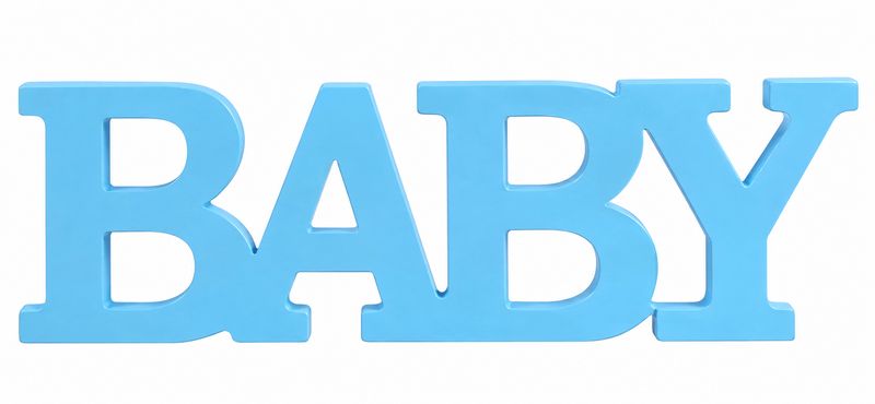 10" Wood Baby Sign Blue