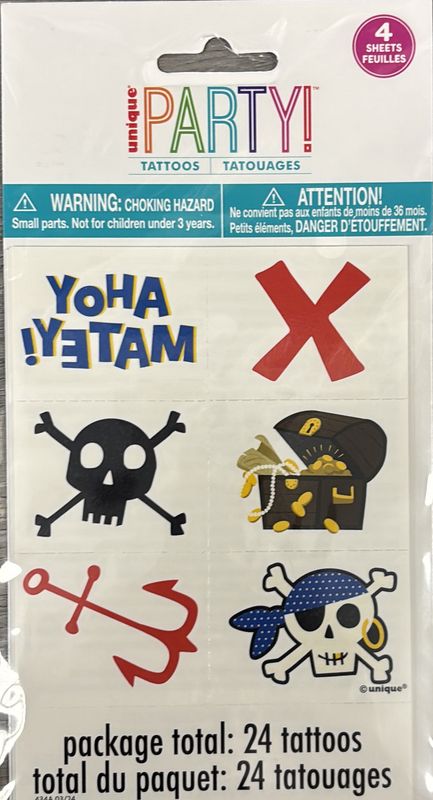 AHOY PIRATE TATTOOS 24CT