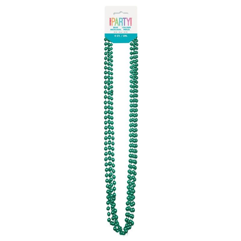 32" Green Metallic Beads 4Ct