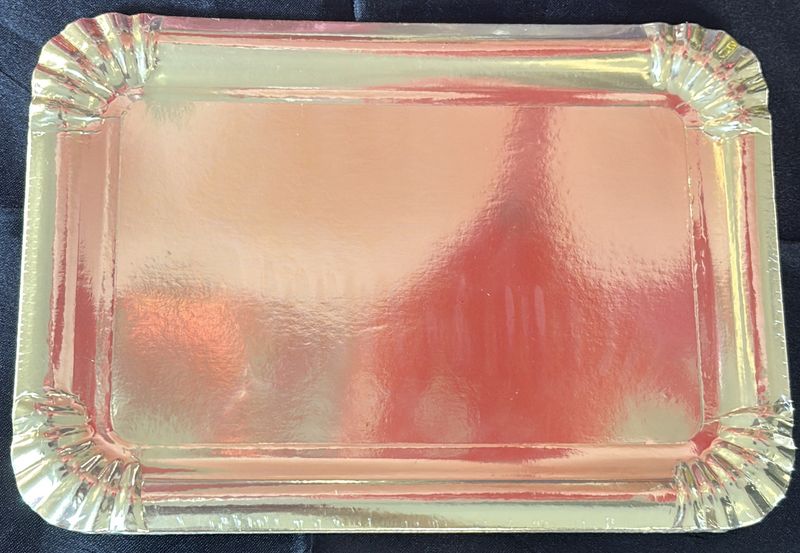 RECTANGLE SERVING TRAY METALLIC GOLD 9"