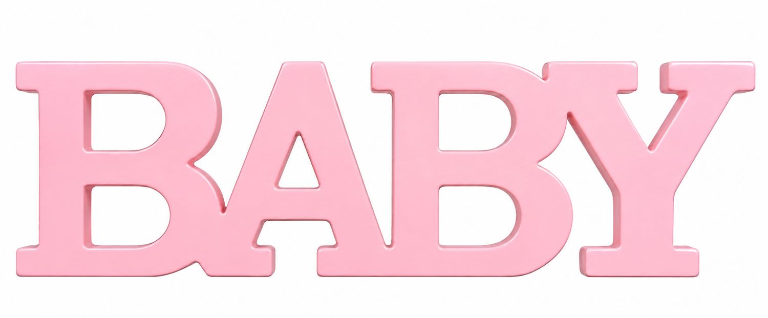 10" Wood Baby Sign Pink