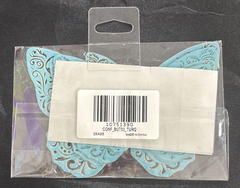 12Pk 3D Butterfly Cake Decorations Turquoise