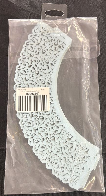Light Blue Laser Cut Cupcake Wraps 25Ct