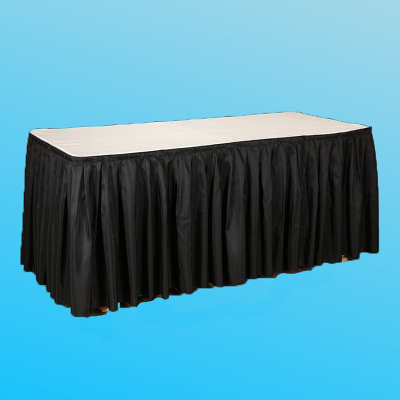 BLACK TABLE SKIRT POLYESTER 8' 21L X 29"H