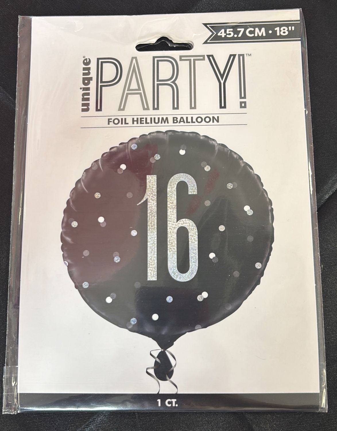 18" GLITZ BLACK BALLOON