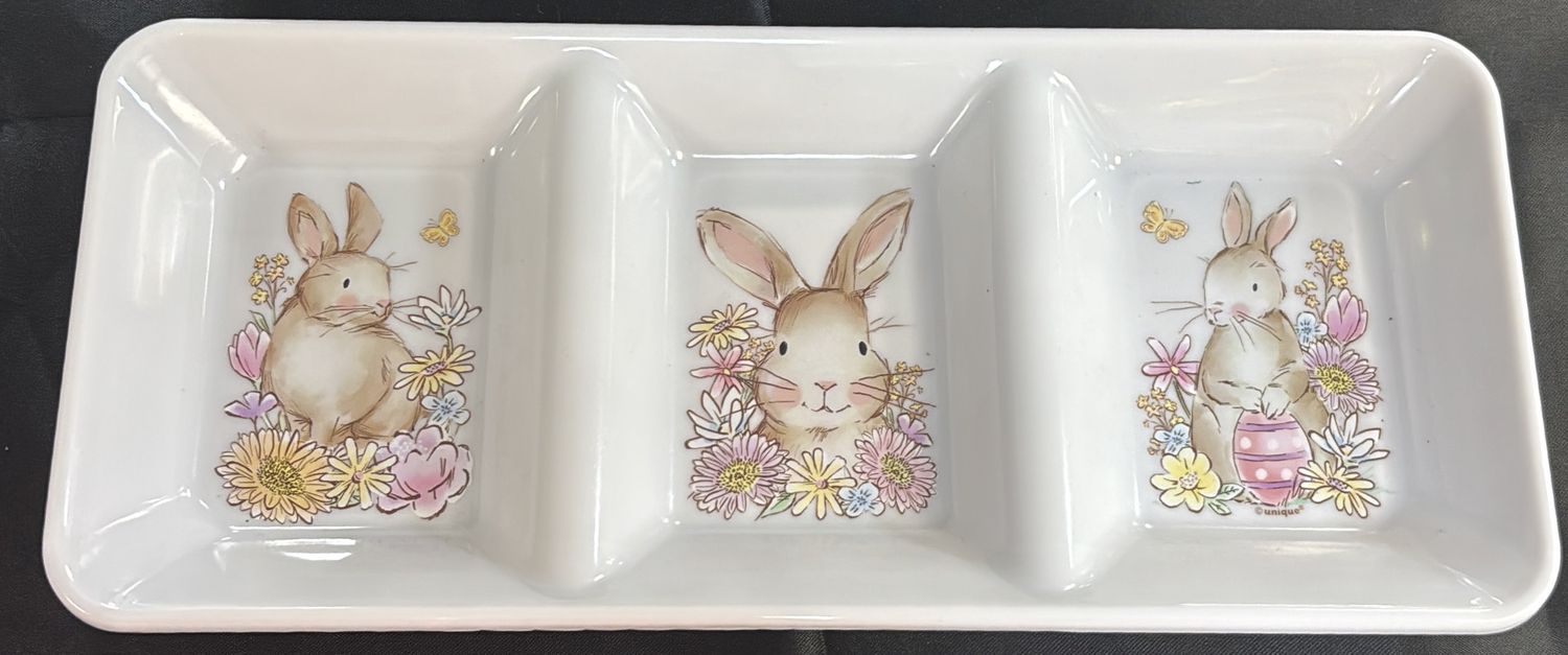 EASTER 3 SECTION SERVING TRAY