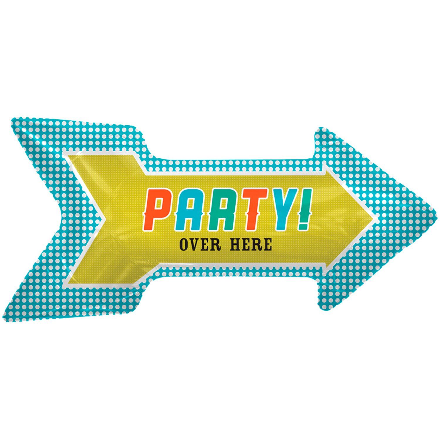 36" Party Over Here Arrow Foil Balloon