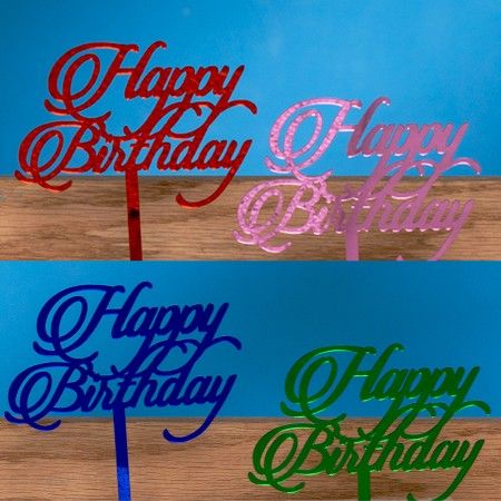 Assorted Acrylic "Happy Birthday" Pick