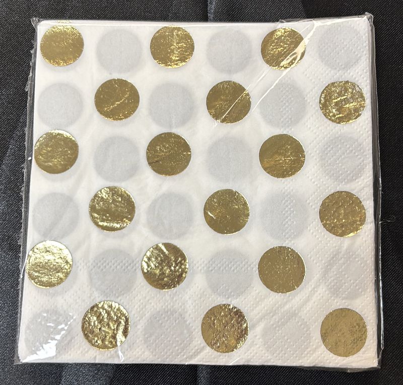 BEVERAGE NAPKIN GOLD DOTS