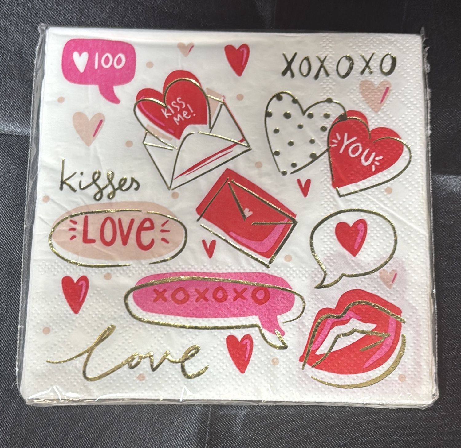 BEVERAGE NAPKIN RED PINK VAL