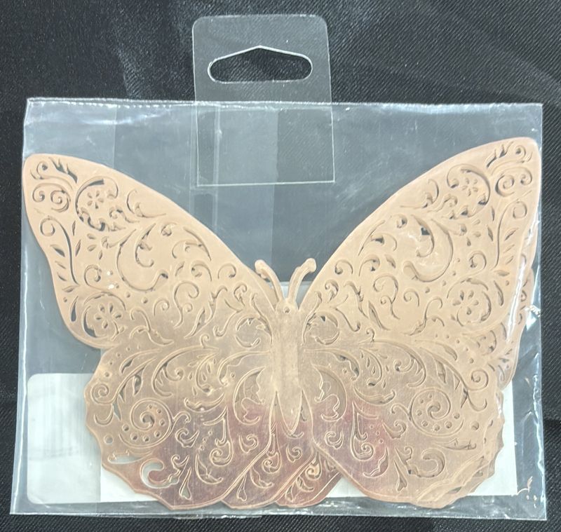 12PK 3D BUTTERFLY CAKE DECORATIONS ROSE GOLD
