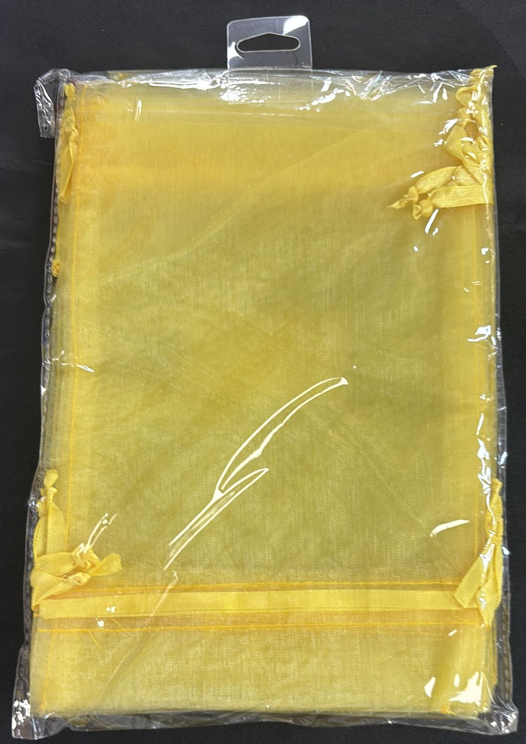 YELLOW ORGANZA DRAWSTRING BAGS 10CT 6x9