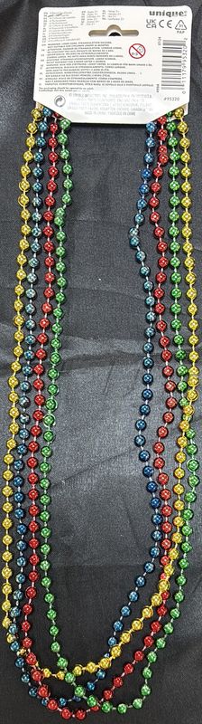 32" Assorted Metallic Beads 4Ct