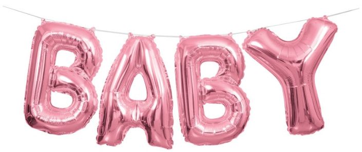 14" BABY PINK BALLOON BANNER KIT