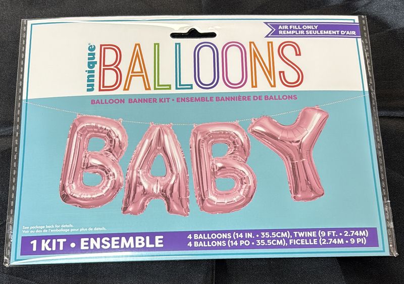 14" Baby Pink Balloon Banner