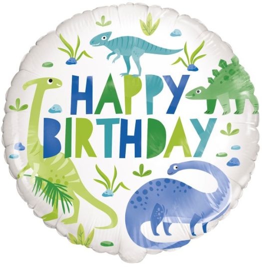 18" BLUE GREEN DINO BALLOON