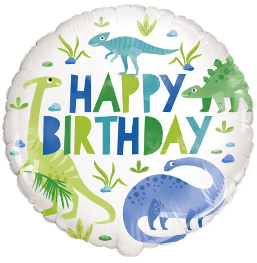 18" BLUE GREEN DINO BALLOON