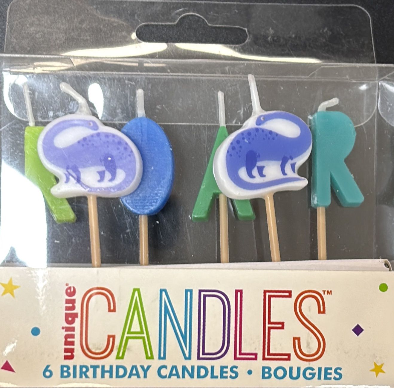 6 BLU/GRN DINO PICK BD CNDL
