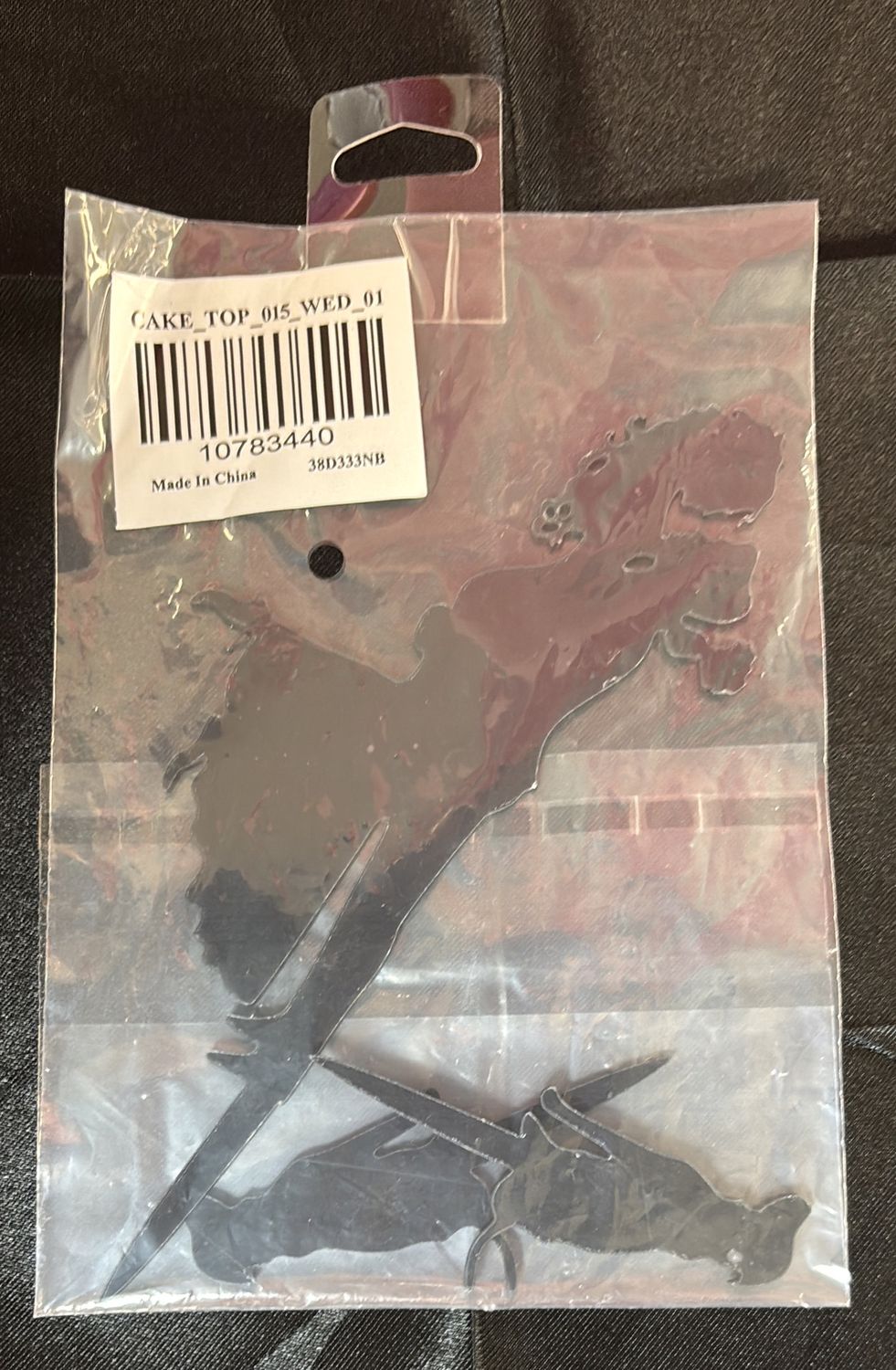 ACRYLIC CAKE TOPPER WEDDING BLACK SILHOUETTE DOGS