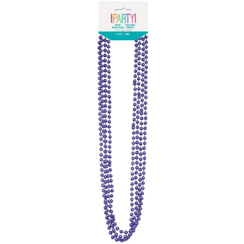 32" Purple Metallic Beads 4Ct